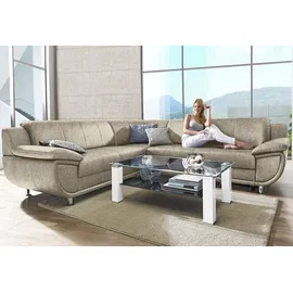 TRENDMANUFAKTUR Ecksofa »Rondo wahlweise mit Schlaffunktion, 267x247 cm (BxT), breite Armlehnen«, L-Form, wahlweise mit Federkern bestellbar, Füße chromfarben