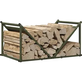 vidaXL Kaminholzregal Kaltgewalzter Stahl 70 x 43 x 34,5 cm Olivgrün