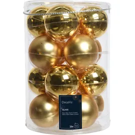 Kaemingk 16 Christbaumkugeln Glas 8cm Gold