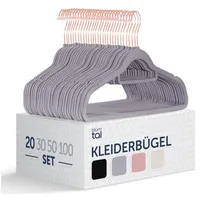 Blumtal Kleiderbügel 20 Stück - Kleiderbügel Samt 360° drehbar