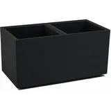 Ondis24 Blumenkübel, Blumentopf Caro Beton Optik Pflanzkübel, pflanzkasten XXL auf Rollen aus Kunststoff 100% Recycled Pflanzkübel groß außen (Schwarz, 80 cm)