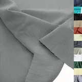 TOLKO 50cm Leinenstoff Meterware natur Leinentuch für Kleider Hose Rock Bluse Hemd Vorhänge Gardinen Kissen Bettwäsche | 140cm breit | Stoffe zum Nähen Meterware Leinen Stoff kaufen (Grau)
