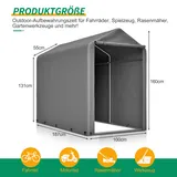 Fahrradgarage Gerätehaus 187x100x160 Cm Wetterfestes Gartenschuppen-zelt Mit Stahlgestell Dunkelgraues Lagerzelt Für Fahrrad, Gartengeräte & Zubehör – Ideal Für Balkon, Terrasse & Hof