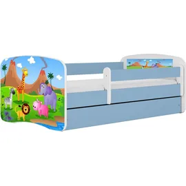 raumhirsch furniture Kinderbett Safari 80 x 180 cm Holzwerkstoff blau