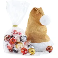 Lindt Schokolade LINDOR Weihnachtsmütze Glamour | 185 g | Vier Sorten zartschmelzende LINDOR Kugeln | Schokoladen-Geschenk zu Weihnachten | Pralinen-Geschenk