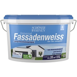 SCHÖNER WOHNEN FARBE Fassadenweiss, , weiß, matt, 5 l