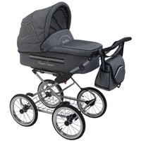 Tanario Retro Kinderwagen: Klassisches Design & Moderne Funktionen Grey Jeans L-1 2in1 ohne Babyschale