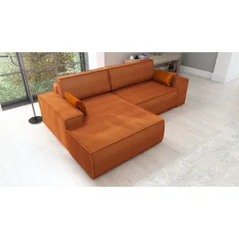 A&J MöbelLand Ecksofa TOR mit Schlaffunktion. Farbe: Terra. - Braun