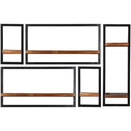 SIT Möbel Wandregal-Set 120 x 25 x 75 cm Antikschwarz
