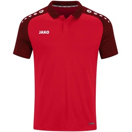 Jako Herren Shirt Polo Performance, Rot/Schwarz, XL