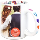 Sunnywall Tasse selbst gestalten mit Foto oder Text Personalisierbar Fototasse Mottotasse - I LOVE YOU Basis Druck