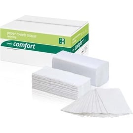 Wepa Handtuchpapier Comfort, 250 x 330 mm, hochweiss 2-lagig Tissue, C-Falzung, 100% Recycling, Flächen-, Haushaltspapier, Weiss