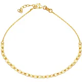 F Fußkette "925/- Sterling Silber vergoldet", gelb, Fußketten, Damen, 23+2,5cm, Silber 925 (Sterlingsilber), glänzend