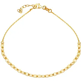 F Fußkette "925/- Sterling Silber vergoldet", gelb, Fußketten, Damen, 23+2,5cm, Silber 925 (Sterlingsilber), glänzend