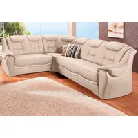 Ecksofa SIT & MORE "Bellevue L-Form" Sofas Gr. B/H/T: 265cm x 94cm x 215cm, Luxus-Microfaser ALTARA NUBUCK, langer Schenkel rechts, mit Bettfunktion, beige (natur) wahlweise mit Bettfunktion