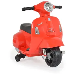 Moni Kinder Elektromotorrad Vespa GTS Super Sport, Roller, Frontleuchten, Hupe rot