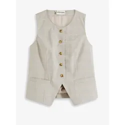 bonprix Glencheck Weste, grau, 48