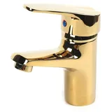 Waschtischarmatur Badezimmer - Einhebel Wasserhahn - Messing - Warm- und Kaltwasser - Wassersparend - Keramikkartusche - Gold