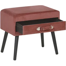 Beliani Nachttisch Eurostar 50 x 35 x 46 cm Rosa/Schwarz