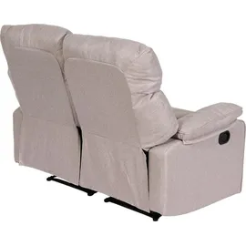 MCW 2er Kinosessel MCW-L93, Relaxsessel Fernsehsessel Sofa, Armlehne Liegefunktion Nosagfederung Stoff/Textil ~ grau-braun