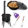 4big.fun Ø49 2mm stahl Utschak mit Abzugsrohr 22L Kazan Grillfächer Schaumkelle Suppenkelle Utschak Utschag Kasan Feldküche Außenküche Eintopfofen Gulaschkanone