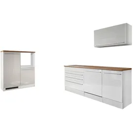 Respekta Küchenzeile Gabriel 320 cm Weiß Hochglanz