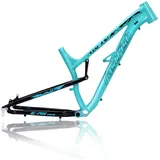 HZXQCVB 27,5er Softtail DH/XC/AM/Mountainbike-Rahmen Aluminiumlegierung 17'' Vollgefederter Fahrradrahmen Scheibenbremse Schnellspanner 135mm BSA68MM(Blue)