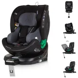 Chipolino Autokindersitz i-Size Kindersitz Maximus (40 - 150 cm), bis: 36 kg, Isofix Stützbein 360° drehbar schwarz