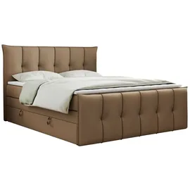 MKS Meble King Boxspringbett 200 x 200 cm H4 Braun
