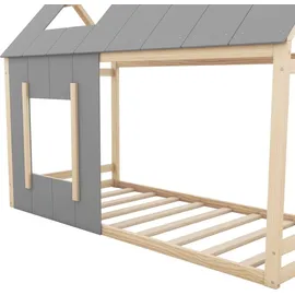 Flieks Hausbett mit Rausfallschutz 90 x 200 cm natur