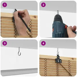 vidaXL Fensterjalousien & -schatten Hellbraun 140 x 160 cm Bambus