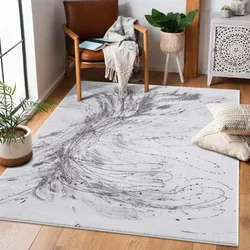 Teppich CARPET CITY "Chic", grau, B:80cm H:11mm L:300cm, Polypropylen, Teppiche, Kurzflor, Abstrakt, Modern, Weicher Flor