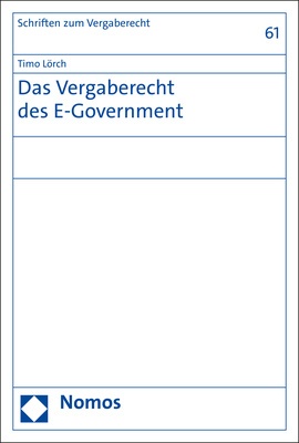Das Vergaberecht Des E-Government - Timo Lörch  Kartoniert (TB)