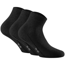 Rohner Sneakersocken 3 Paare Schwarz 43-46
