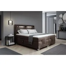 Fun Möbel Boxspringbett Elektrisch Bett DAVIDE 200x200cm in Stoff Fresh Schokobraun - Braun