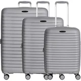 d & n d&n Travel Line 4500 4 Rollen Kofferset 3-teilig mit Dehnfalte grey