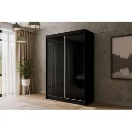 altdecor Schiebetürenschrank 120 x 215 x 61 cm Schwarz