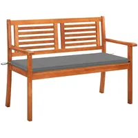 VidaXL 2-Sitzer-Gartenbank mit Auflage 120 cm Massivholz Eukalyptus