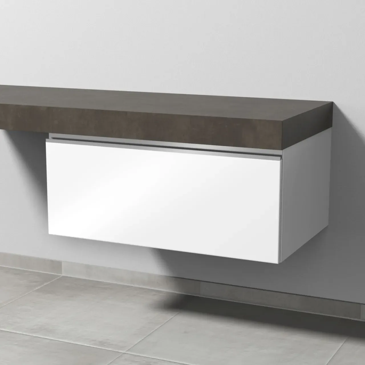 Sanipa Anbau-/Solitärschrank mit Auszug 2morrow (L2235) 340x800x520 Weiß-Glanz, L223578 L223578
