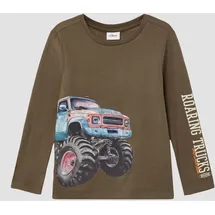 s.Oliver Longsleeve mit großem Silikon-Print - braun - 92/98