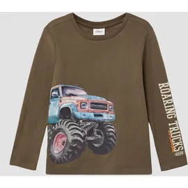 s.Oliver Longsleeve mit großem Silikon-Print - braun - 92/98