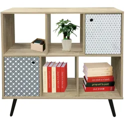 SIT Möbel Sideboard MDF | L 98,5 x B 29 x H 87 cm | white wash / blau, weiß | 11709-95 | Serie MAILBOX