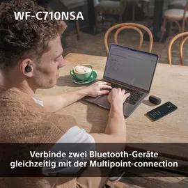 Sony WF-C710NSA Truly Wireless Noise Cancelling Earbuds, leichte Kopfhörer, Touch-Bedienung, Multipoint-Verbindung, IPX4, bis zu 40 HR-Akku, Quick Charge, iOS & Android - Schwarz