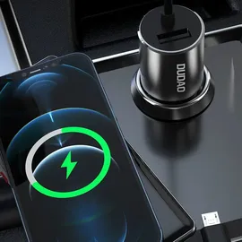 DUDAO R5Pro 3-in-1 USB KFZ-Ladegerät 3,4 A mit integriertem Kabel Schwarz
