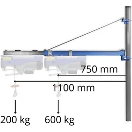 Güde Seilwinde Metall 110 cm blau