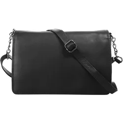 Umhängetasche CLUTY, Damen, Gr. B/H/T: 27cm x 19cm x 8cm onesize, schwarz, Leder, unifarben, Taschen, echt Leder