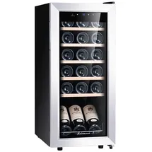 Kalamera Weinkühlschrank, 18 Flaschen 51 Liter Weinkühlschrank klein mit Kompressor, 5-18°C Kühlzone, KRC-51FCSS