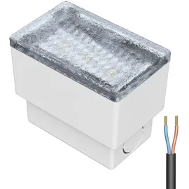 ledscom.de LED Pflasterstein Bodeneinbauleuchte CUS für außen, IP67, eckig, 8 x 5cm, warmweiß