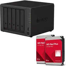 Synology DiskStation DS1522+ 5 Einschübe NAS-Server Leergehäuse + 16TB WD Red Plus SATA 3.5" HDD (2x 8TB)