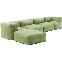 Oviala Modulares Ecksofa mit 2 Sesseln, 2 Ecken und 1 Kaktus-Hocker - Mixi